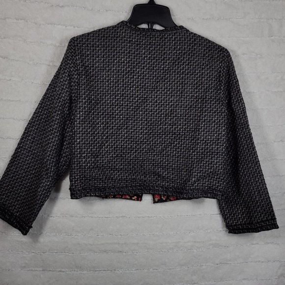 Olsenboye L Women's tweed cropped jacket blazer - Picture 3 of 7